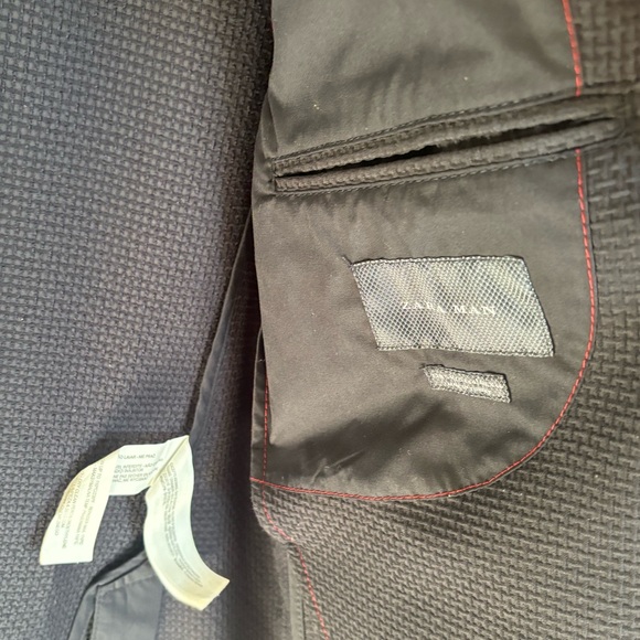 Zara Man Navy Blue Textured Blazer – Size 44R (Medium) - Picture 4 of 7